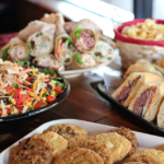 Table full of snacks and food