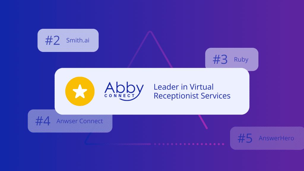 Logos of the top five virtual receptionist service providers in the U.S.
