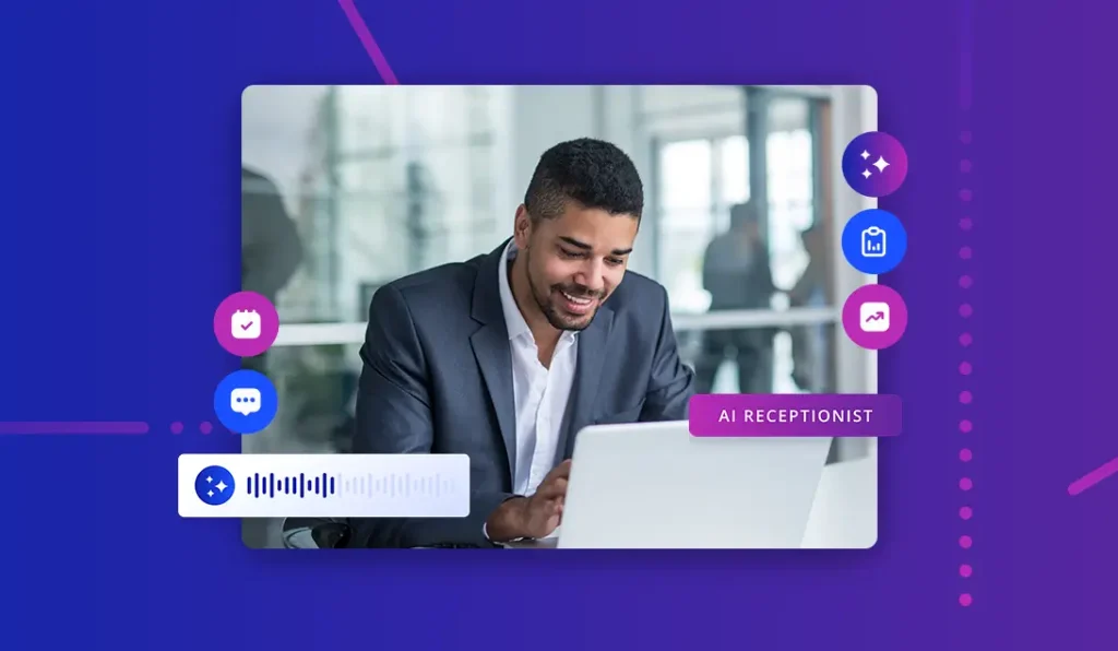 A business owner checks on what his AI phone answering assistant has done after the call is over.