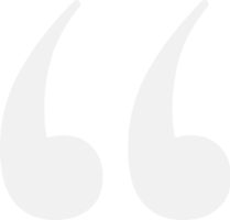 Large gray left quotation marks symbol on a transparent background, perfect for highlighting testimonials or Abby Connect client reviews.