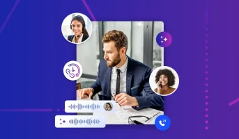 A man sits at his desk while considering what the best AI answering service is to answer his clients' calls.